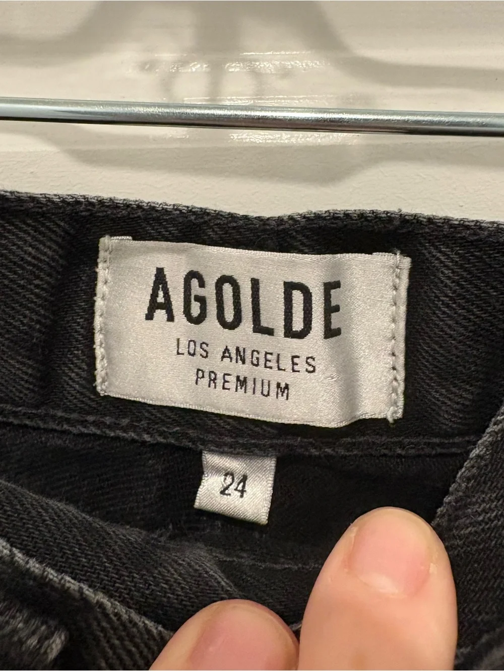 Agolde Black Distressed High-Waist Cutoff Denim Shorts